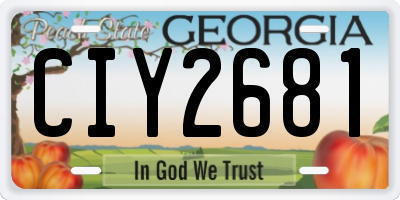 GA license plate CIY2681