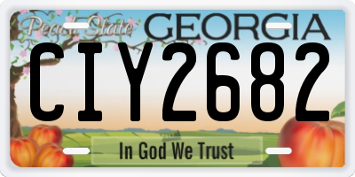 GA license plate CIY2682