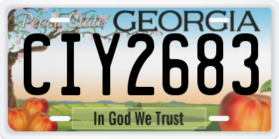GA license plate CIY2683