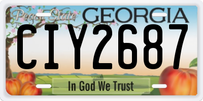 GA license plate CIY2687