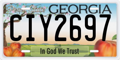 GA license plate CIY2697