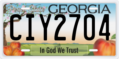 GA license plate CIY2704