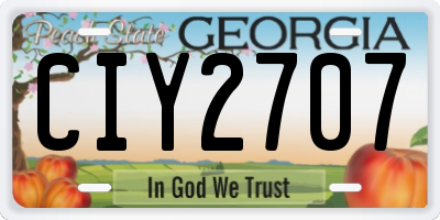 GA license plate CIY2707
