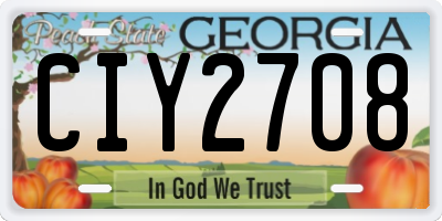 GA license plate CIY2708