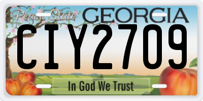 GA license plate CIY2709