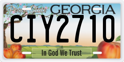 GA license plate CIY2710