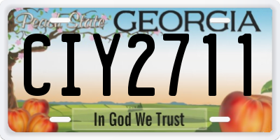 GA license plate CIY2711
