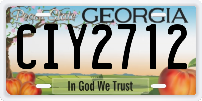 GA license plate CIY2712