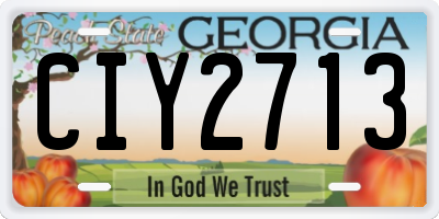 GA license plate CIY2713
