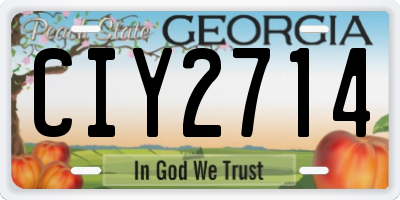GA license plate CIY2714