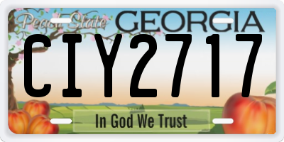 GA license plate CIY2717