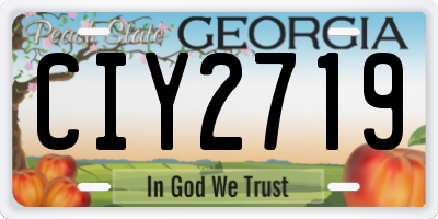 GA license plate CIY2719