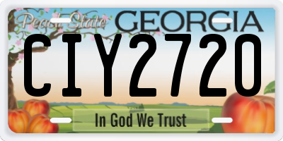 GA license plate CIY2720