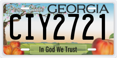 GA license plate CIY2721