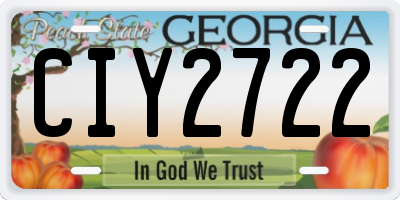 GA license plate CIY2722