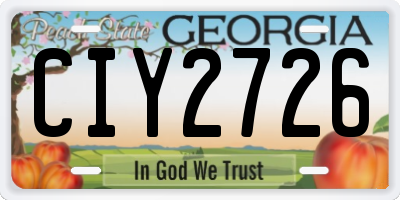 GA license plate CIY2726