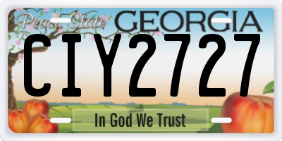 GA license plate CIY2727