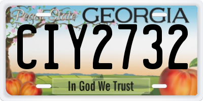 GA license plate CIY2732