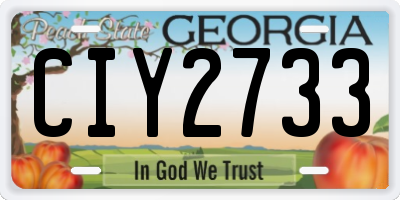 GA license plate CIY2733