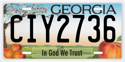 GA license plate CIY2736