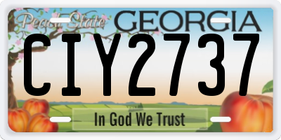 GA license plate CIY2737