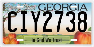 GA license plate CIY2738