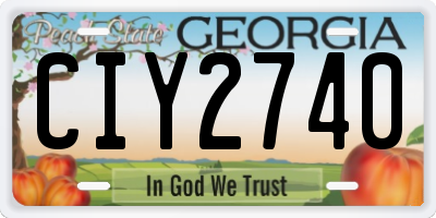 GA license plate CIY2740