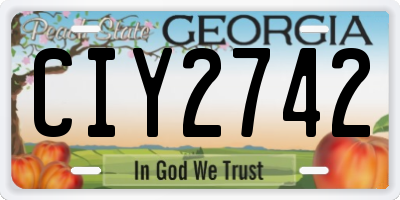 GA license plate CIY2742