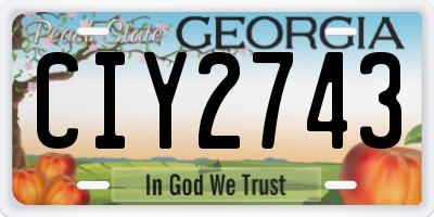 GA license plate CIY2743