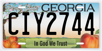 GA license plate CIY2744