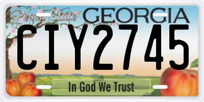 GA license plate CIY2745