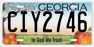 GA license plate CIY2746