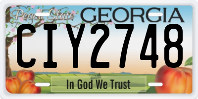 GA license plate CIY2748