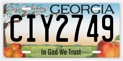 GA license plate CIY2749