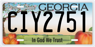 GA license plate CIY2751