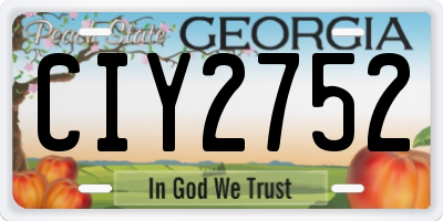 GA license plate CIY2752