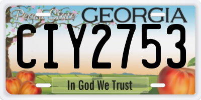 GA license plate CIY2753