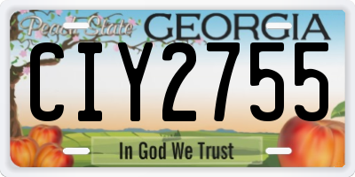 GA license plate CIY2755