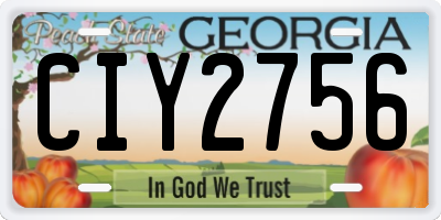 GA license plate CIY2756