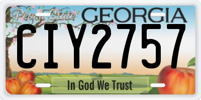 GA license plate CIY2757