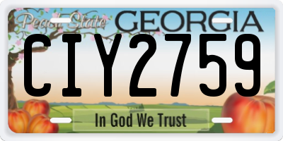 GA license plate CIY2759