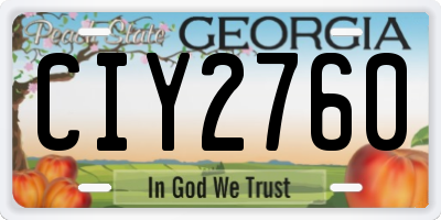 GA license plate CIY2760