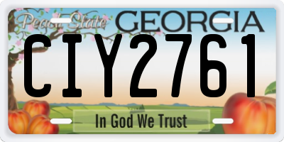GA license plate CIY2761