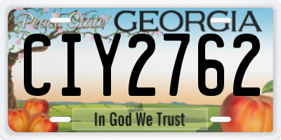 GA license plate CIY2762