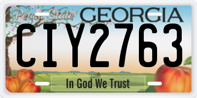 GA license plate CIY2763