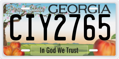 GA license plate CIY2765