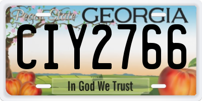 GA license plate CIY2766