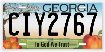 GA license plate CIY2767
