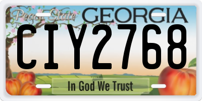 GA license plate CIY2768