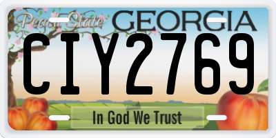GA license plate CIY2769